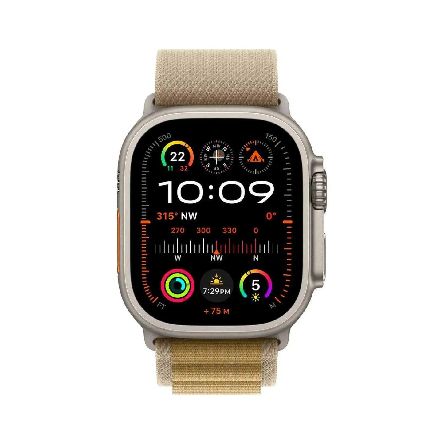 Apple Watch Ultra 2 Natural GPS + Cellular 49mm Titanium Case with Tan Alpine Loop – M