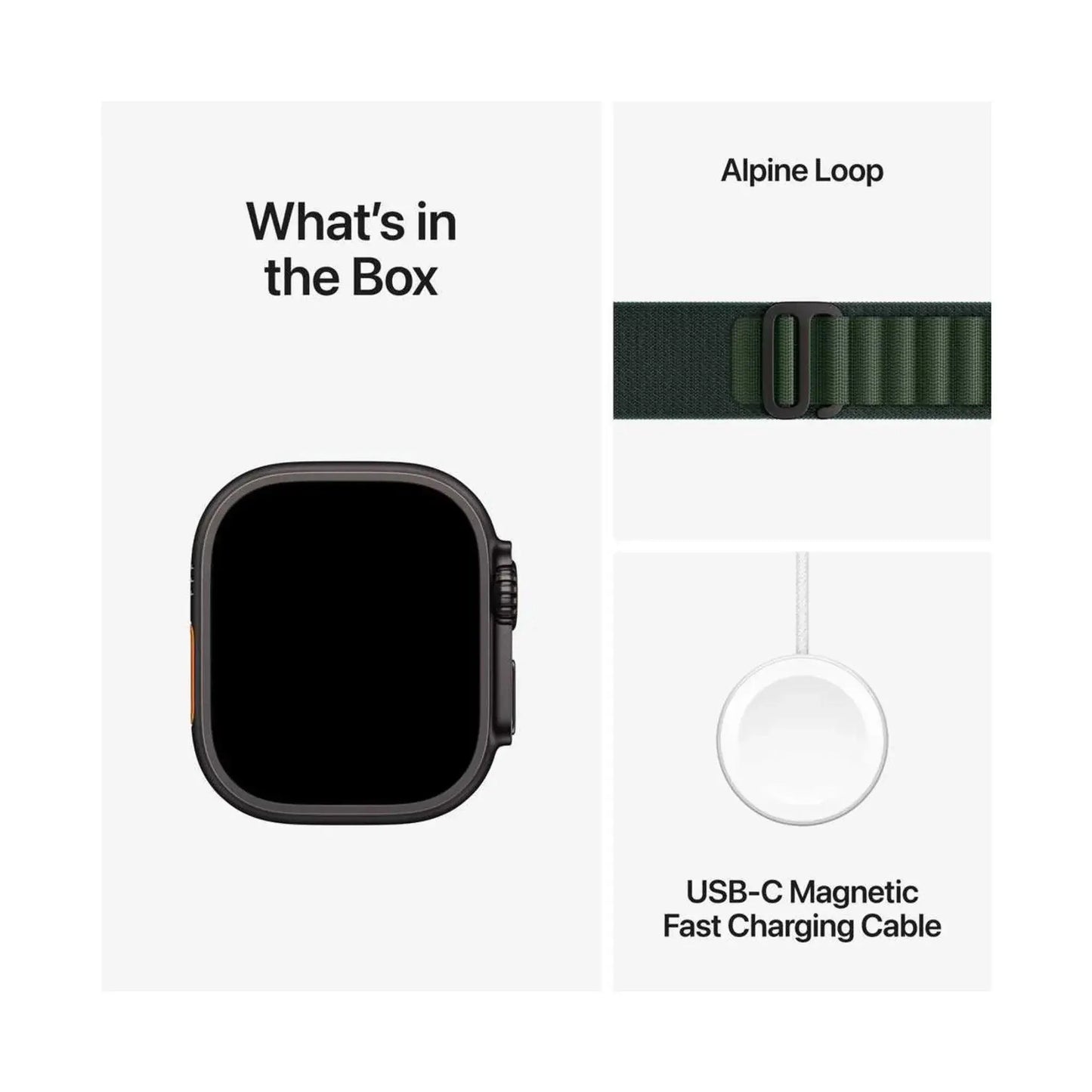 Apple Watch Ultra 2 Black GPS + Cellular 49mm Titanium Case with Dark Green Alpine Loop – M