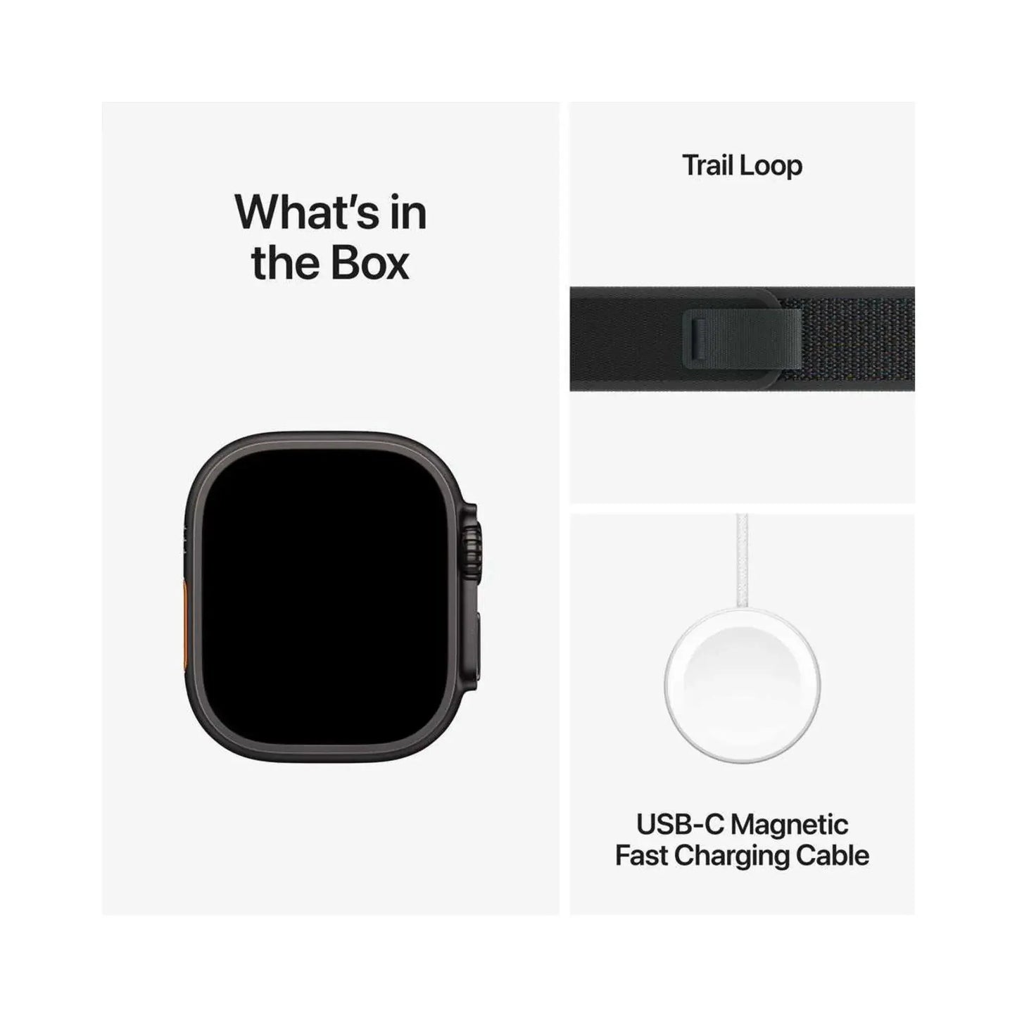 Apple Watch Ultra 2 Black GPS + Cellular 49mm Titanium Case with Black Trail Loop – M/L