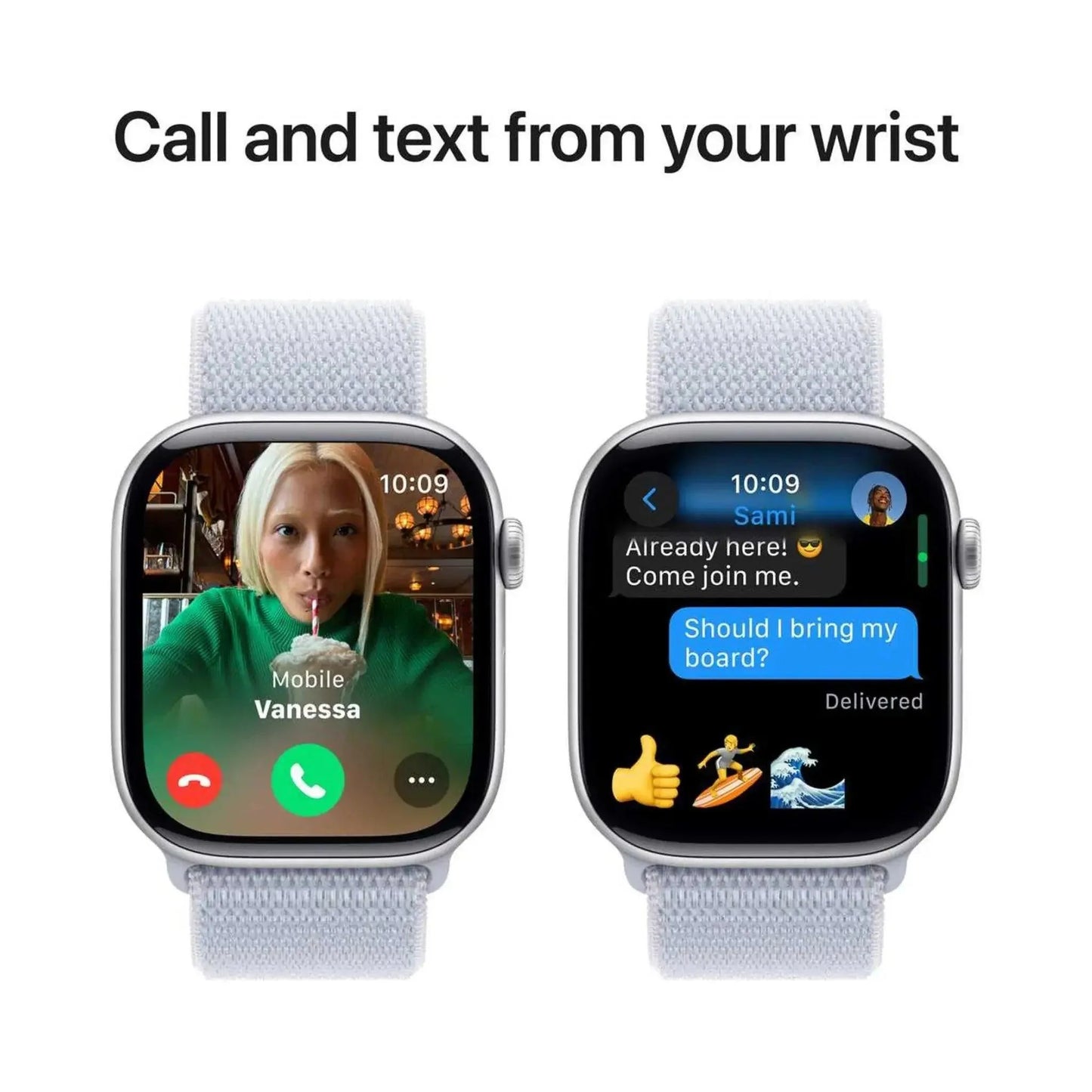 Apple Watch Series 10 Silver GPS 46mm Aluminum Case with Blue Cloud Sport Loop