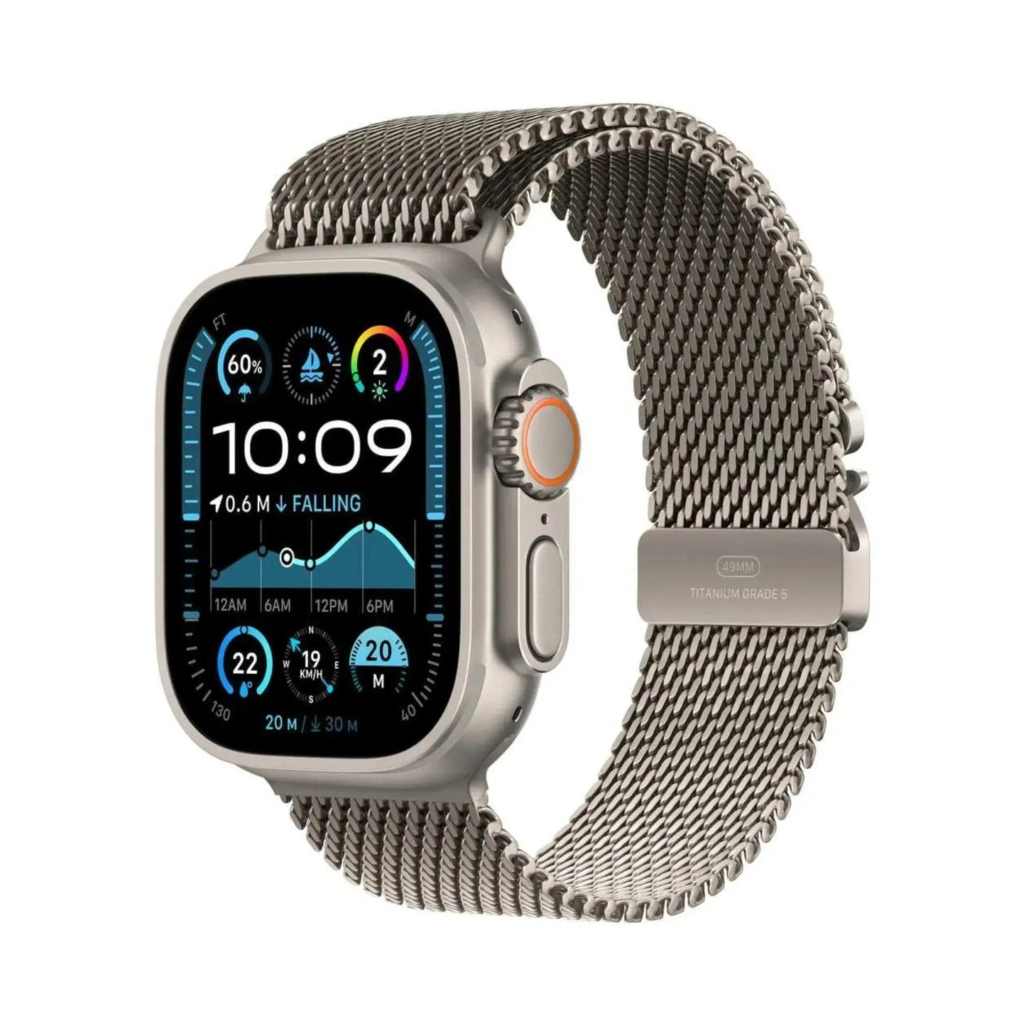 Apple Watch Ultra 2 Natural GPS + Cellular 49mm Titanium Case with Natural Milanese Loop – L