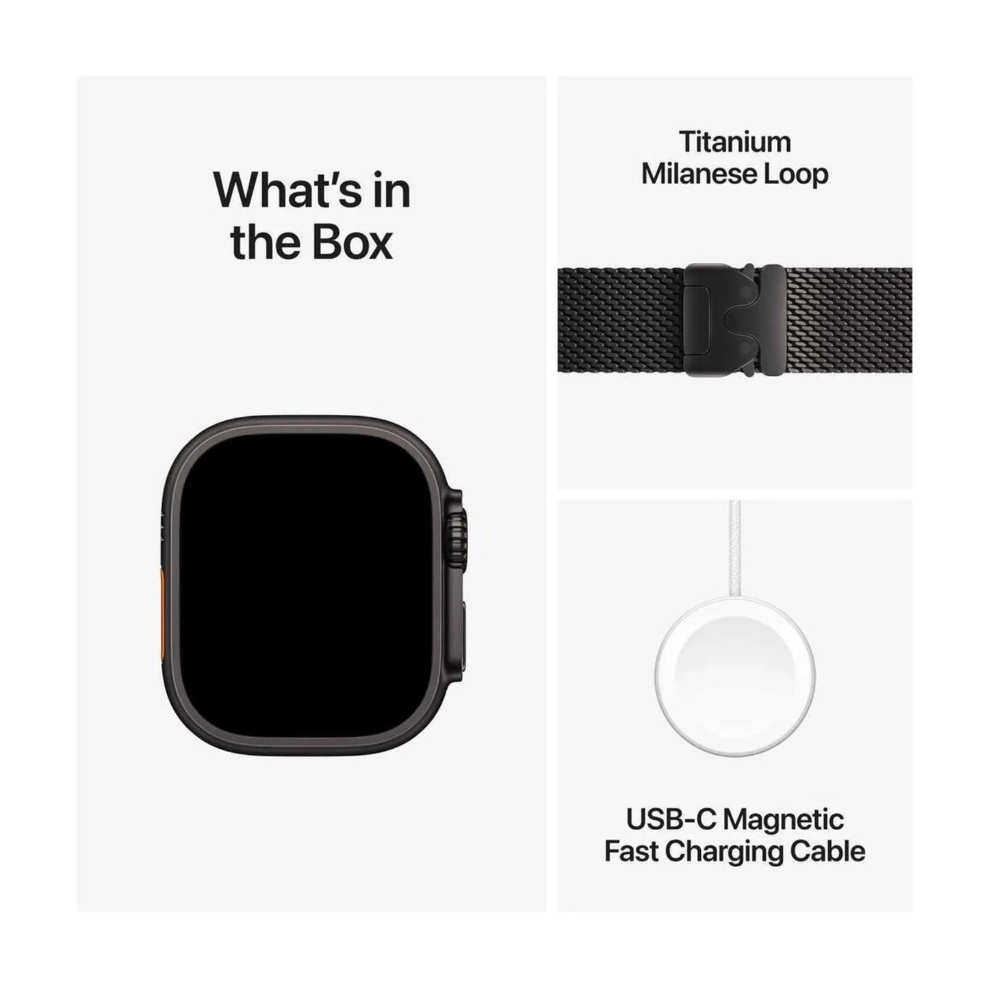 Apple Watch Ultra 2 Black GPS + Cellular 49mm Titanium Case with Black Milanese Loop – L