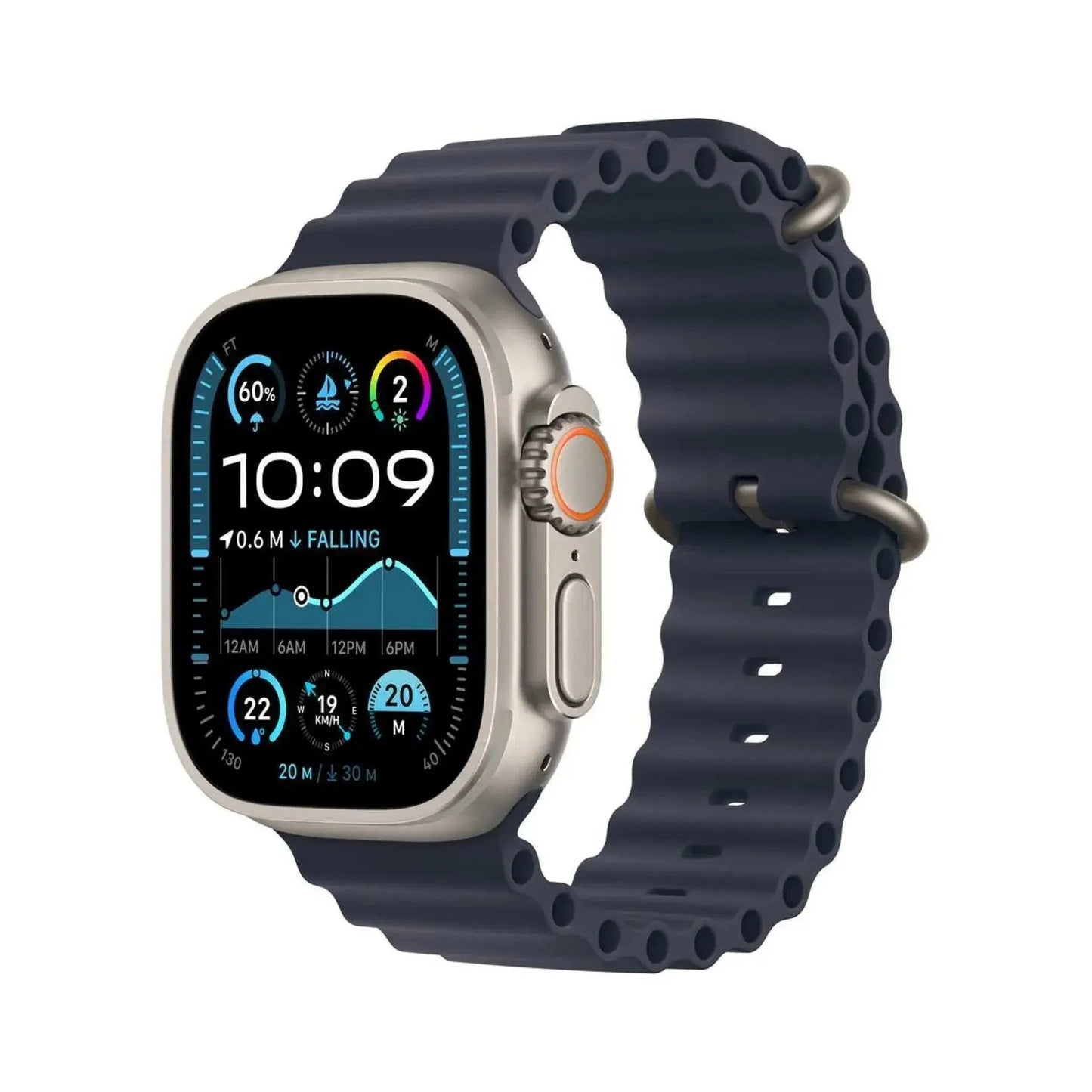 Apple Watch Ultra 2 Natural GPS + Cellular 49mm Titanium Case with Navy Ocean Band