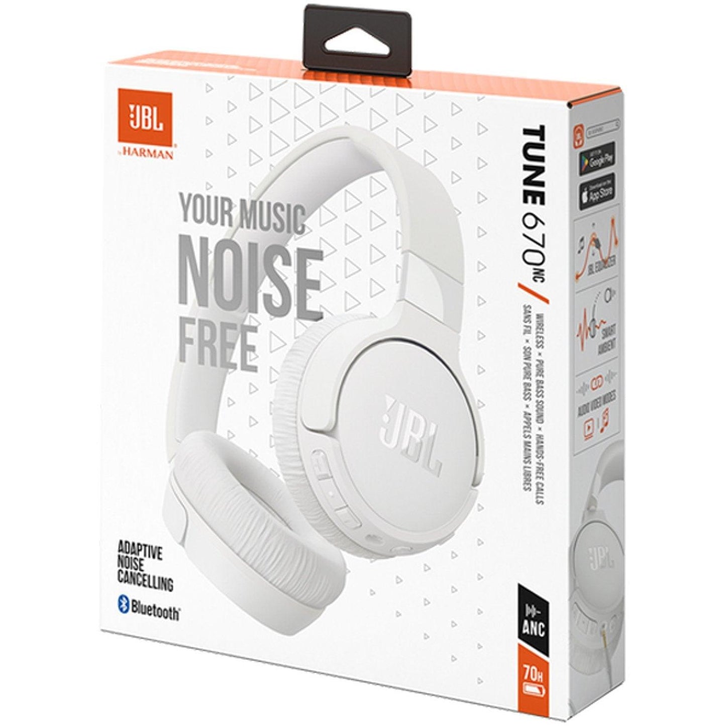 JBL Wireless On Ear Headphones White T670NCWHT